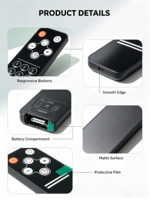 Télécommande infrarouge anti-choc à code fixe KEYUAN TY-21K - Design ultra-fin, portée de 20 m, piles AAA, 4 boutons, matériau ABS