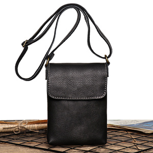 New Men's Genuine Leather Shoulder <b>Bag</b>, Women's Crazy Horse Leather Cross Body <b>Small</b> Backpack, Fashionable and Simple <b>Phone</b> <b>Bag</b> - Product Image 1