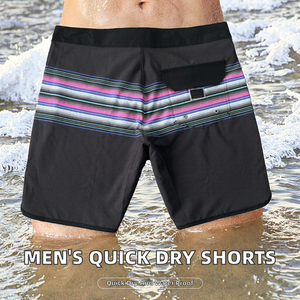 Trajes de Baño para Hombre, Secado Rápido, Impermeables, Ecológicos, con Cordón Ajustable, Estilo Casual, con Rayas, Tejido de Punto - Product Image 2