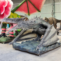 Modèle de dragon animatronique personnalisé avec fonction de fumée, robot animal mythique interactif