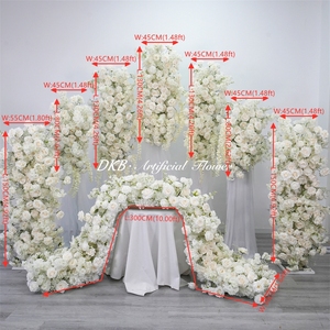 DKB Best Selling High Quality White Silk Rose Flowers Arrangement Handmade Wedding Graduation <b>Easter</b> Background Decoration - Product Image 2