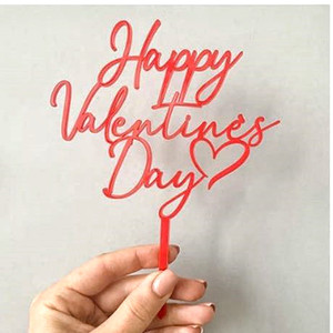 Feliz Día de San Valentín acrílico pastel Topper para boda aniversario pastel decoración acrílico brillo pastel Topper para decorar Valen - Product Image 3