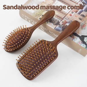 Premium Hairstyle Curl Définir Peigne De Luxe Brosse À Cheveux <span class=keywords><strong>En</strong></span> <span class=keywords><strong>Bois</strong></span> Avec Logo <span class=keywords><strong>Bois</strong></span> De Santal Cheveux Saline Coussin D'air Peigne Dent Large - Product Image 2