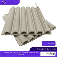Panneaux muraux ondulés semi-circulaires en fibre de bois de bambou WPC imperméables et personnalisables, panneaux muraux en bambou gaufré pour intérieur