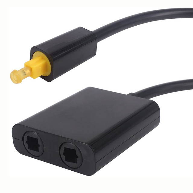 1 to 2 Toslink Fiber Optic Digital Optical Audio Splitter Switcher Adapter Cable