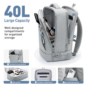 Sac à dos extensible de grande capacité avec conception approuvée par la TSA et plusieurs compartiments organisés pour les affaires et les voyages - Product Image 3