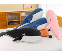 Bantal Boneka Hewan Laut Paus Lucu dari Kapas PP Berbagai Ukuran, Super Lembut dan Menenangkan, Hadiah Ulang Tahun dan Liburan