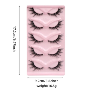5 paires/plateau 3D stéréo Cat Eye Contour chaîne naturelle facile à utiliser longue durée vison cheveux synthétiques renard faux cils 0.07mm - Product Image 5