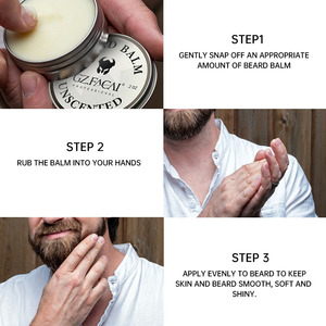 <span class=keywords><strong>Balsamo</strong></span> per la Cura della Barba 60g con Logo Personalizzato, Olio di Cocco Naturale e Olio di Jojoba, Senza Profumo, Nutriente e Levigante per <span class=keywords><strong>Uomo</strong></span> - Product Image 6