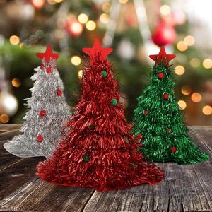 XMAS arbre chapeau Non-tissé pluie soie chapeau de noël décor à la maison ornements Navidad fête fournitures bonne année arbre de noël clinquant chapeau - Product Image 3
