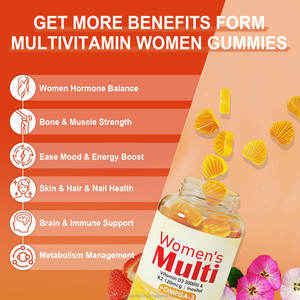 Private Label Womens Multivitamine Gummies Complexe Vitamine A C E B6 B12 En Mineraal Multivitamine Voor Energie Stemming Bot Hormore - Product Image 2