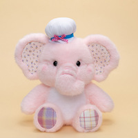 Peluche d'éléphant assis mignonne, douce, en violet, rose et bleu, pour la décoration de chambre, les cadeaux d'anniversaire et les fêtes sur le thème du zoo