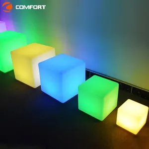 Modern Simple Design Glowing LED Bar Furniture LED Light Up Bar Table And Chairs Led Cube Bar Furniture With Remote Control