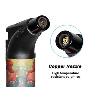 TECHNO-Briquet torche oblique à gaz de luxe rechargeable, 2023 Offre Spéciale, avec logo personnalisé OEM, flamme bleue puissante, vente en gros - Product Image 5