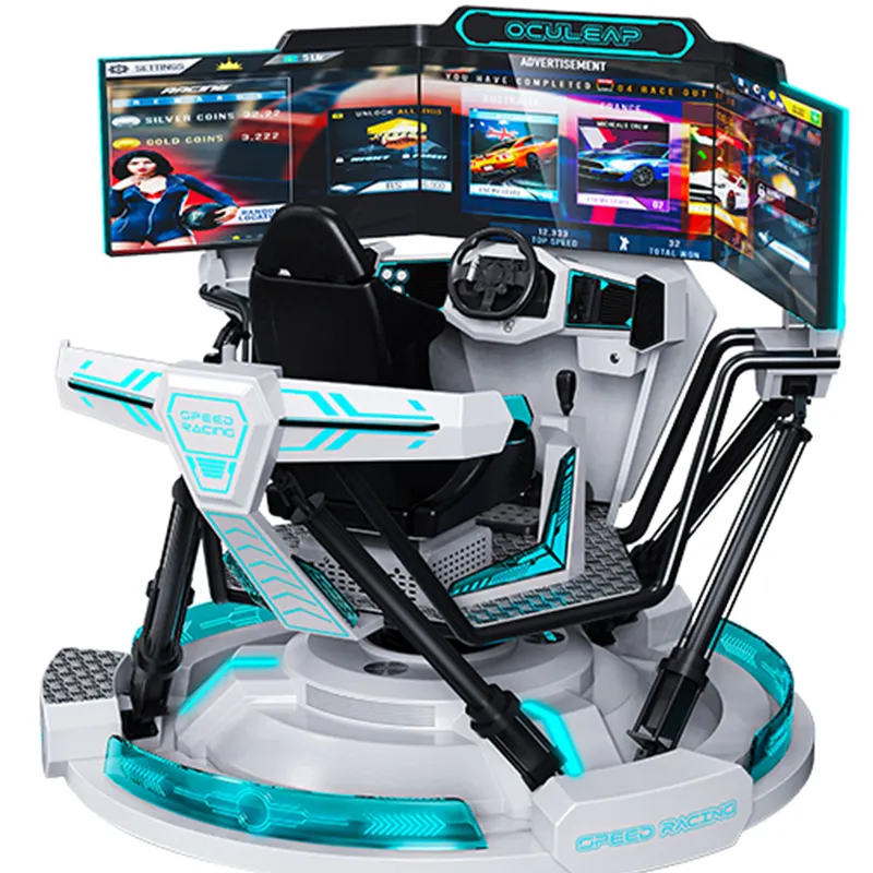 नई मॉडल 6DOF 3 स्क्रीन रेसिंग इनडोर कार ड्राइविंग सिम्युलेटर गति रेसिंग वी. आर. रेसिंग आर्केड खेल केंद्र के लिए