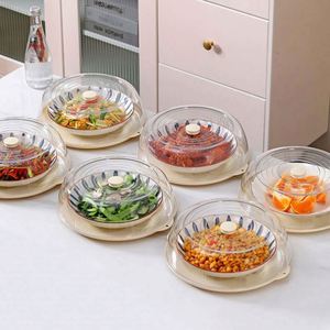 Couvre-aliments en plastique transparent avec protection anti-poussière et anti-insectes, plaque de préparation pour fruits et légumes, idéale pour le stockage au réfrigérateur - Product Image 2
