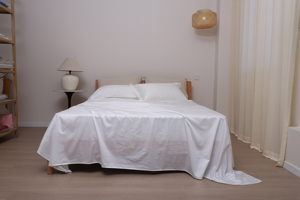 Hotel Bedding <strong>Set</strong> Luxury Duvet Cover Flat <strong>Sheet</strong> <strong>Pillowcase</strong> <strong>Set</strong> for Hotel 100% Cotton 300TC White Satin Stripes Bedding <strong>Sheets</strong> - Product Image 2