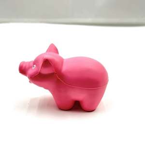 Unisex Custom PU Foam Pig Stress <b>Ball</b> Eco-friendly Custom Color 10.5x5.3x7.2cm Anti-Stress for Kids Promotional Gift - Product Image 4