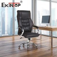 Kursi Kantor Ekintop Murah Berbahan PU, Sandaran Tinggi, Dapat Berputar, Mewah, Kursi Komputer untuk Bos, Kursi Kantor Bos Nasional Mewah