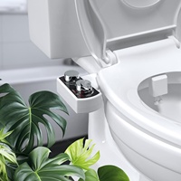 Accessoire de bidet non électrique à eau chaude et froide, double buse, finition noire, compatible avec les toilettes allongées, personnalisation OEM disponible