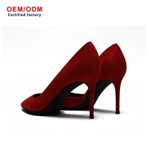 أحذية مكتب نسائية ذات كعب عالي منزلق مع شعار مخصص كعب خنجر 8-مضخات احترافية من جلد الغزال المجوف - Product Image 2