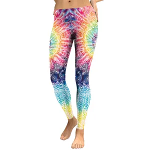 Luanbao — Leggings imprimés Mandala, pantalon extensible de Fitness, artificiel et épais, pour femmes, Sublimation, 10 pièces