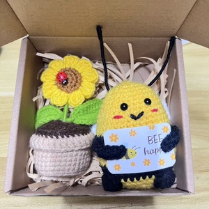 Hot-selling Positive Funny Doll Wool Crocheted Finished Potato Sunflower <b>Gift</b> <b>Box</b> Potted Ornaments <b>Gift</b> <b>Box</b> Set <b>Christmas</b> <b>Gift</b> - Product Image 2