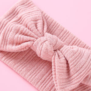 2024 Otoño Invierno Color sólido bebé acanalado lazo nudo <span class=keywords><strong>turbante</strong></span> diademas lana ganchillo <span class=keywords><strong>tejido</strong></span> <span class=keywords><strong>turbante</strong></span> diademas <span class=keywords><strong>para</strong></span> niñas - Product Image 3