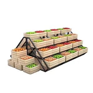 슈퍼마켓 전시 선반 금속 강철 스테인리스 구조와 곤돌라 식사 과일 야채 광고 선반