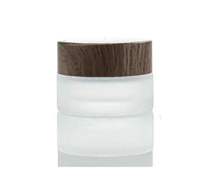 Bouteille en verre givrée noire avec sérigraphie effet bois et bouchon à vis pour masque facial crème, modèle 0214, 30g 100g, sous-emballage - Product Image 1