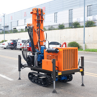 Foreuse de puits d'eau robuste sur roues, pour puits profonds de 200 m, avec transmission hydraulique diesel, alimentation rapide et engrenages traités thermiquement