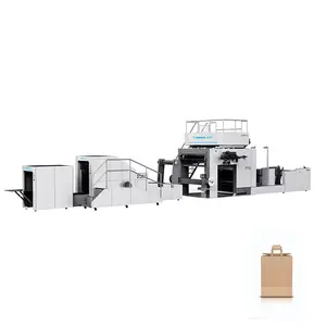 Square bottom craft paper bag making machine with flat/twisted handle internal folded oyang machinery