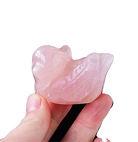 Vente chaude DIY : Artisanat en cristal de guérison, sculptures d'animaux en quartz rose, canard mandarin pour la décoration intérieure