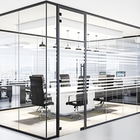 Half Height Frameless Glass Partition Semi Privacy Frosted Glass Divider Office Workstation Counter Cafe Restaurant Bar Counter