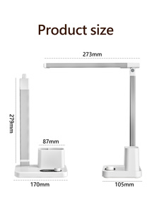 Đèn bàn có thể sạc lại 1800mAh với ánh sáng bảo vệ mắt mềm 3 chế độ màu vô cấp mờ hẹn giờ hiển thị Plug-in sử dụng kép - Product Image 6