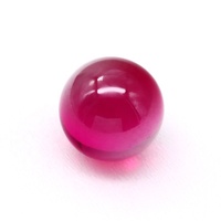 Prix de gros Pierres précieuses synthétiques en vrac serties de cire Rubis rouge Corindon Forme de boule 5 #   Perles rondes en rubis
