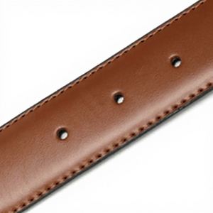 Ceinture en cuir véritable marron pour pantalon habillé avec boucle rectangulaire argentée, style moulé monobloc durable, classique pour homme - Product Image 4