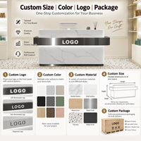 Comptoir de réception commercial de luxe avec logo personnalisé, design moderne pour salon de beauté, hôtel, bureau, magasin de détail