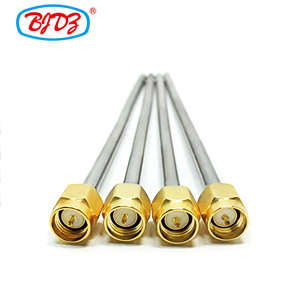 <span class=keywords><strong>C</strong></span>âbles en queue de cochon RF à bas prix d'usine Assemblage de <span class=keywords><strong>c</strong></span>âble dénudé à extrémité libre mâle SMA 0.141 Sondes en acier semi-rigide RG402 PTFE isolé - Product Image 5
