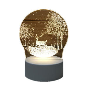 Lampe 3D Cerf Lumineuse, Lampes de Table LED Décoratives, Lampes de Bureau à Recharge Automatique, Cadeau Adorable en Acrylique, Veilleuses LED avec Base en ABS, Décoration Cadeau - Product Image 5