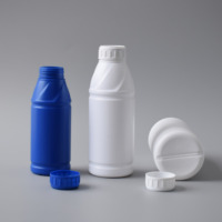 Bouteille en PEHD opaque pour l'agriculture, avec bouchon nervuré et col fileté, conteneur cylindrique pour engrais liquide – Vente en gros