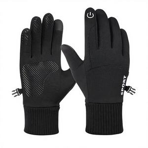 Guantes de invierno para hombre, térmicos, antideslizantes, hasta la muñeca, con estampado por transferencia de calor, para conducir y ciclismo, de poliéster/algodón. - Product Image 4