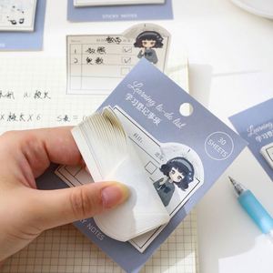 HengXin Kawaii Sticky Note Creative School Supplies Cute Little Girl <b>Memo</b> <b>Pad</b> with Sticky Plan Note - Product Image 6