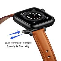 Bracelet en cuir mince pour iWatch 1/2/3 42mm 38mm pour femmes et filles, pour Apple Watch série 7 6 5 4 SE 44mm 40mm