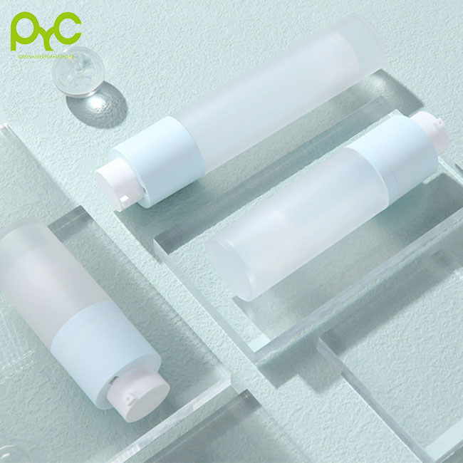 Hot Sale 15ml 30ml 50ml Orange Cap Airless PP Bottle Frosted Spray Bottle Face Wash Cream Plastic Bottle