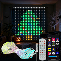 Guirlandes lumineuses RGBIC programmables, fonction de minuterie pour téléchargement d'images DIY, guirlande lumineuse LED pour décorations de Noël et d'Halloween