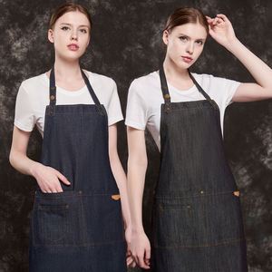 High Quality Multi-Functional Soft Jean Fabric <b>Kitchen</b> <b>Apron</b> with Pockets Woven Cleaning Cooking Cover for Home Restaurant Cafe - Product Image 4