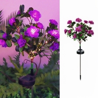 Lampu Taman Tenaga Surya Azalea LED Bunga Artifisial Lampu Lanskap Putih Hangat 3500K IP65 Sensor Cahaya Dekorasi Halaman