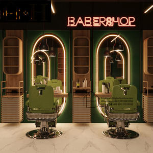 Barbiere negozi di Interior Design professionale parrucchiere bancone negozio di barbiere Set di mobili di personalizzazione salone di bellezza arredamento - Product Image 2