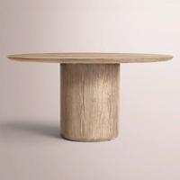 Table à manger ronde en bois artisanale moderne de luxe, meubles de cuisine, taille personnalisable